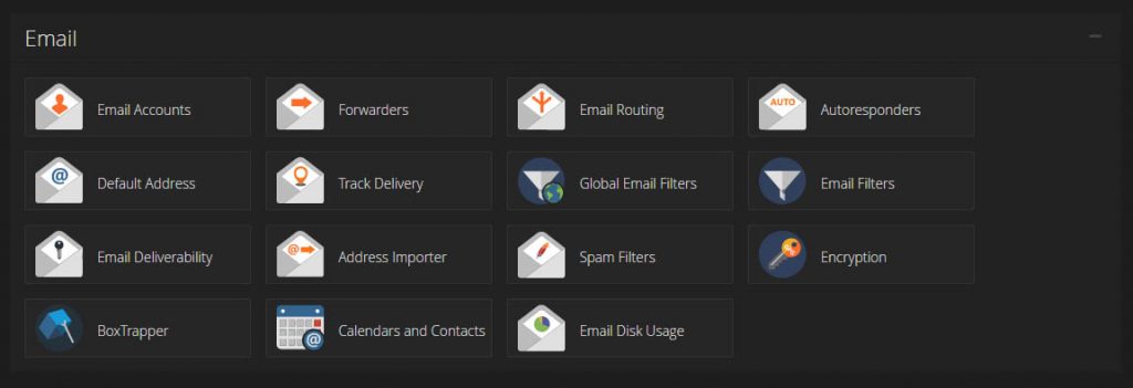 Email section in cPanel